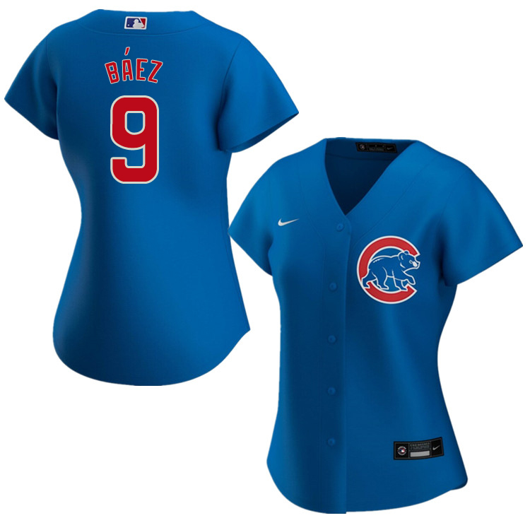 Nike Women #9 Javier Baez Chicago Cubs Baseball Jerseys Sale-Blue